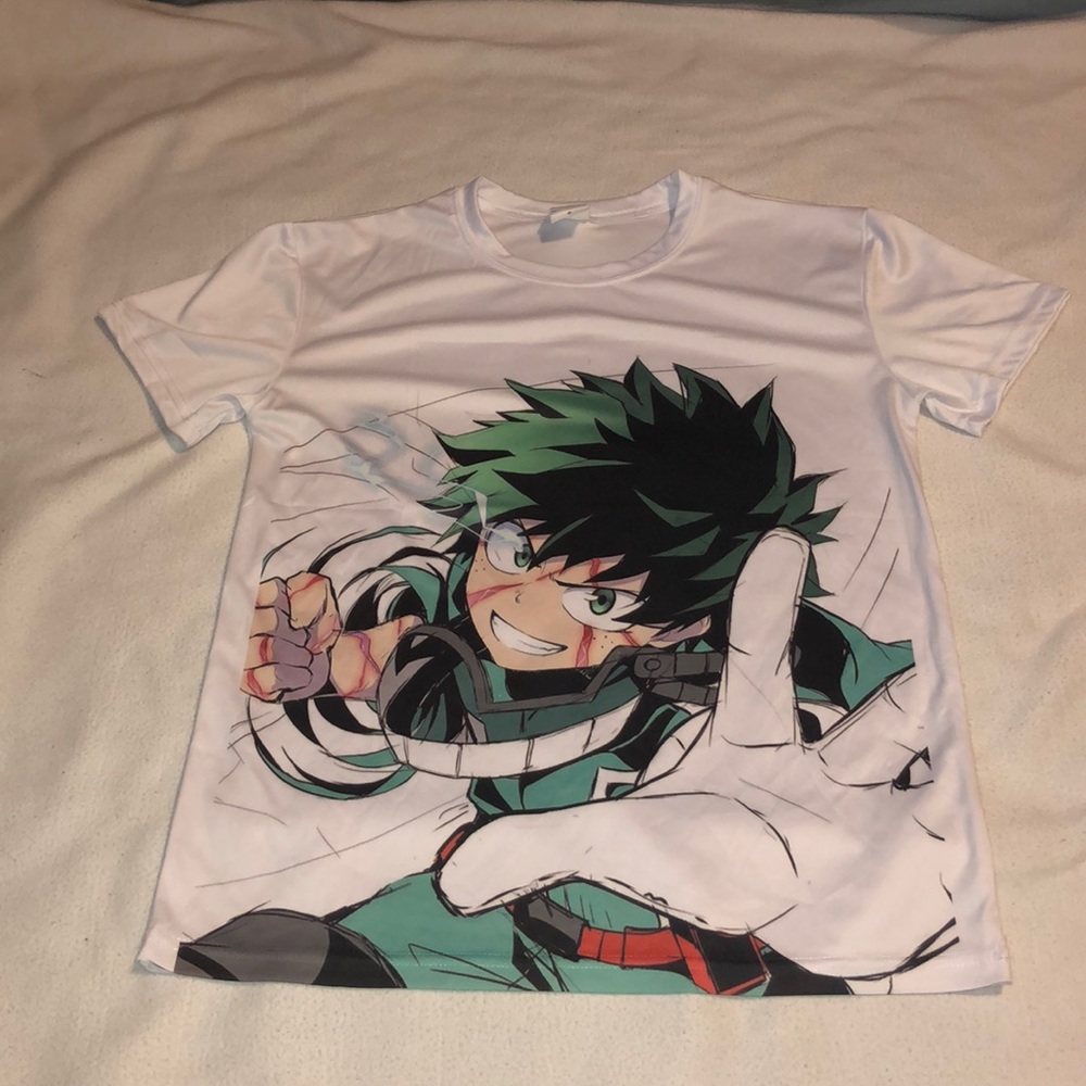 White Anime Custom Tee Shirt Size S